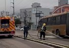 Ônibus é evacuado às pressas após princípio de incêndio, em Florianópolis