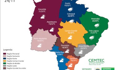 Dia com tempo firme em Mato Grosso do Sul