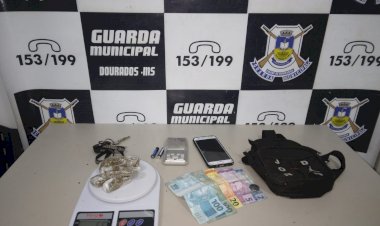 Guarda Municipal apreende drogas, balança e R$ 227 em Dourados