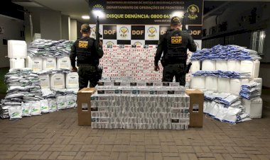 DOF apreende veículo roubado carregado com cigarros e defensivos agrícolas