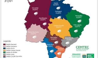 Terça-feira segue com tempo instável e previsão de chuva