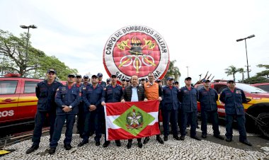 Governador acompanha envio de bombeiros militares catarinenses para combater incêndios no Mato Grosso do Sul