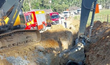 Homem é soterrado dentro de vala enquanto trabalhava em Blumenau