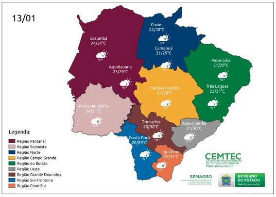 Sexta segue com tempo instável e possibilidade de chuva