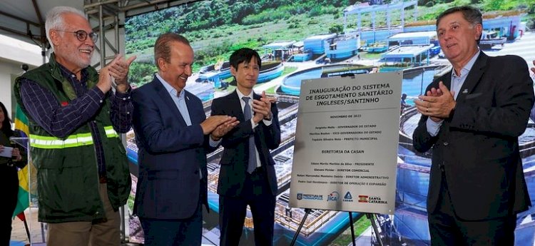 Governador inaugura Estação de Tratamento de Esgoto da Casan no Norte da Ilha